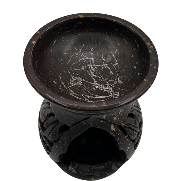 Yankee Candle Carved Soapstone 5" Oil Warmer Tea light Wax tart melts Rustic Art - Picture 10 of 14